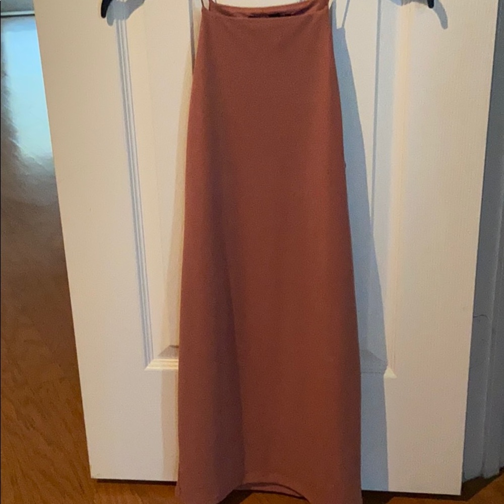 Dusty pink slip dress